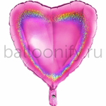 Фольгированная фигура, сердце, 18"/46СМ 18" Fuxia
