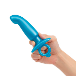 Голубая анальная пробка для массажа простаты 14,3см b-Vibe Hither Silicone Prostate Plug BV-076