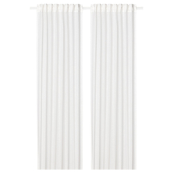 IKEA SILVERLÖNN  (ИКЕА СИЛВЕРЛЁНН)  -  Гардины, 2 шт. - белый/на шторной ленте 145x300 см