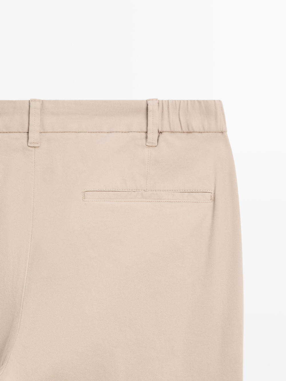 Massimo Dutti Зауженные брюки из смесовой хлопковой ткани, бежевый