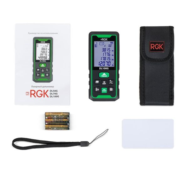 Лазерный дальномер RGK DL100G - зеленый луч, RGK