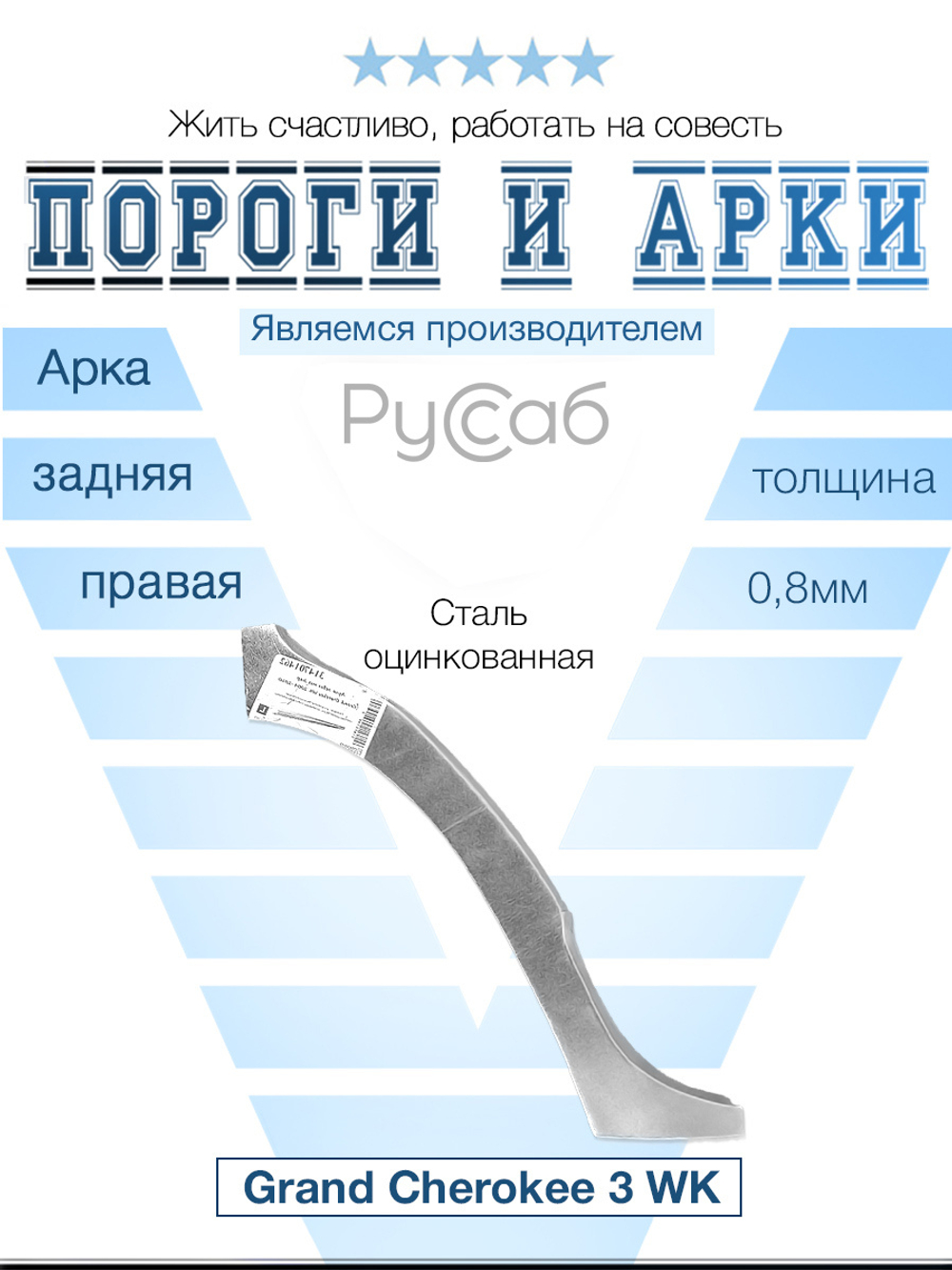 Арка правая низ Jeep Grand Cherokee 2004-2010