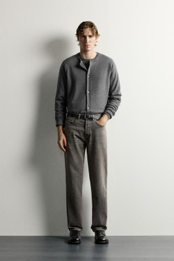 ZARA ДЖИНСЫ STRAIGHT LEG, СЕРЫЙ