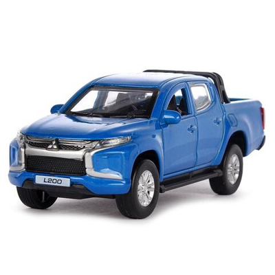 Модель ин. мет. "Mitsubishi L200" 13см, двери, багаж, синий, коробка L200-12-BU (Технопарк)