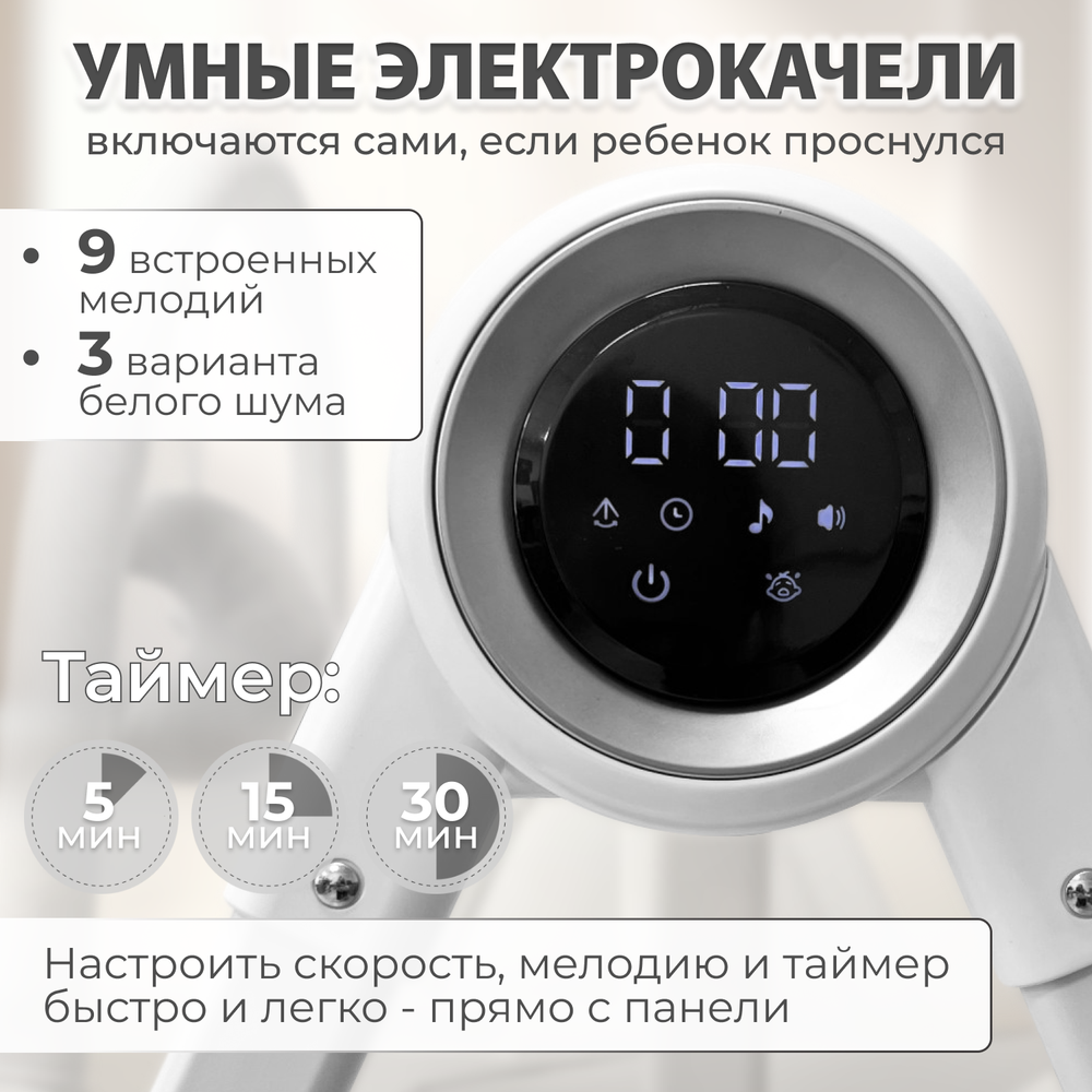 Стульчик для кормления-электрокачели BubaGO Mateo 4в1