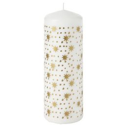 Свеча IKEA VINTERFINT (ВИНТЕРФИНТ), Бело-золотой, 70 часов, 19 см