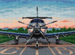 Алмазная (кристальная) мозаика Фрея ALPD-103, на подрамнике Самолет на закате, 40х30 см