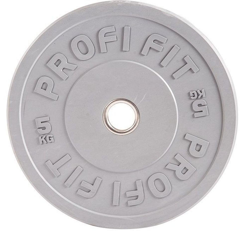 Диск для штанги каучуковый, цветной D51 мм PROFI-FIT  5 кг