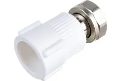 Муфта TEBO сварка ВР 32*1 1/4" с гайкой белая 35192