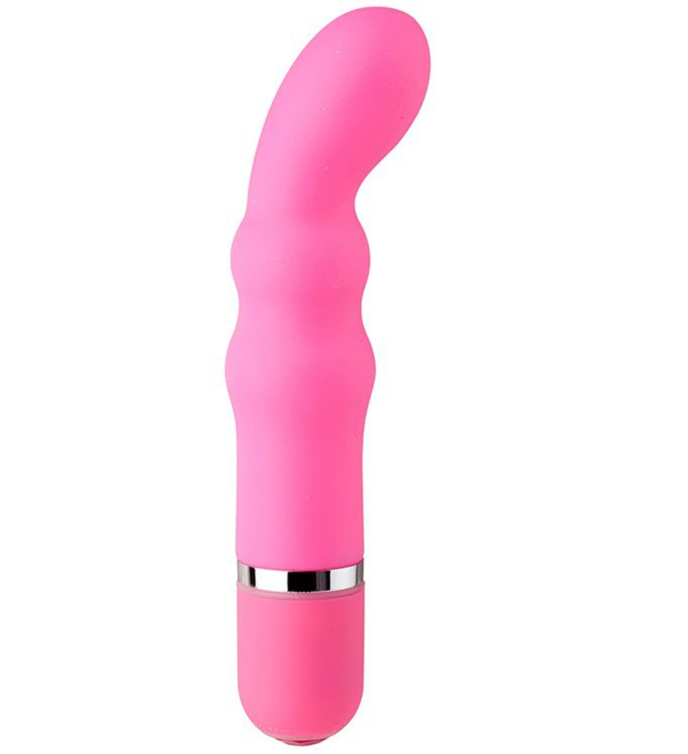 Розовый силиконовый вибратор NEON TEASER VIBE PINK - 11,4 см. (Цвет: розовый)