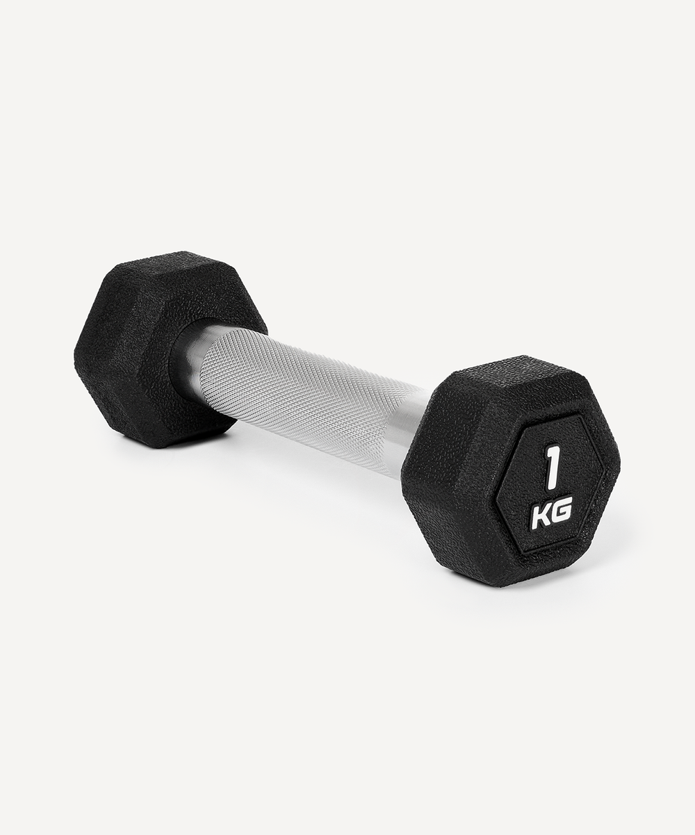 Гантель гексагональная STARFIT DB-301PRO 1 кг, обрезиненная, черный