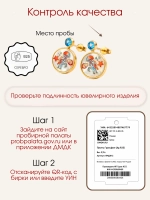 Серьги с рисунком на перламутре, серебро 925