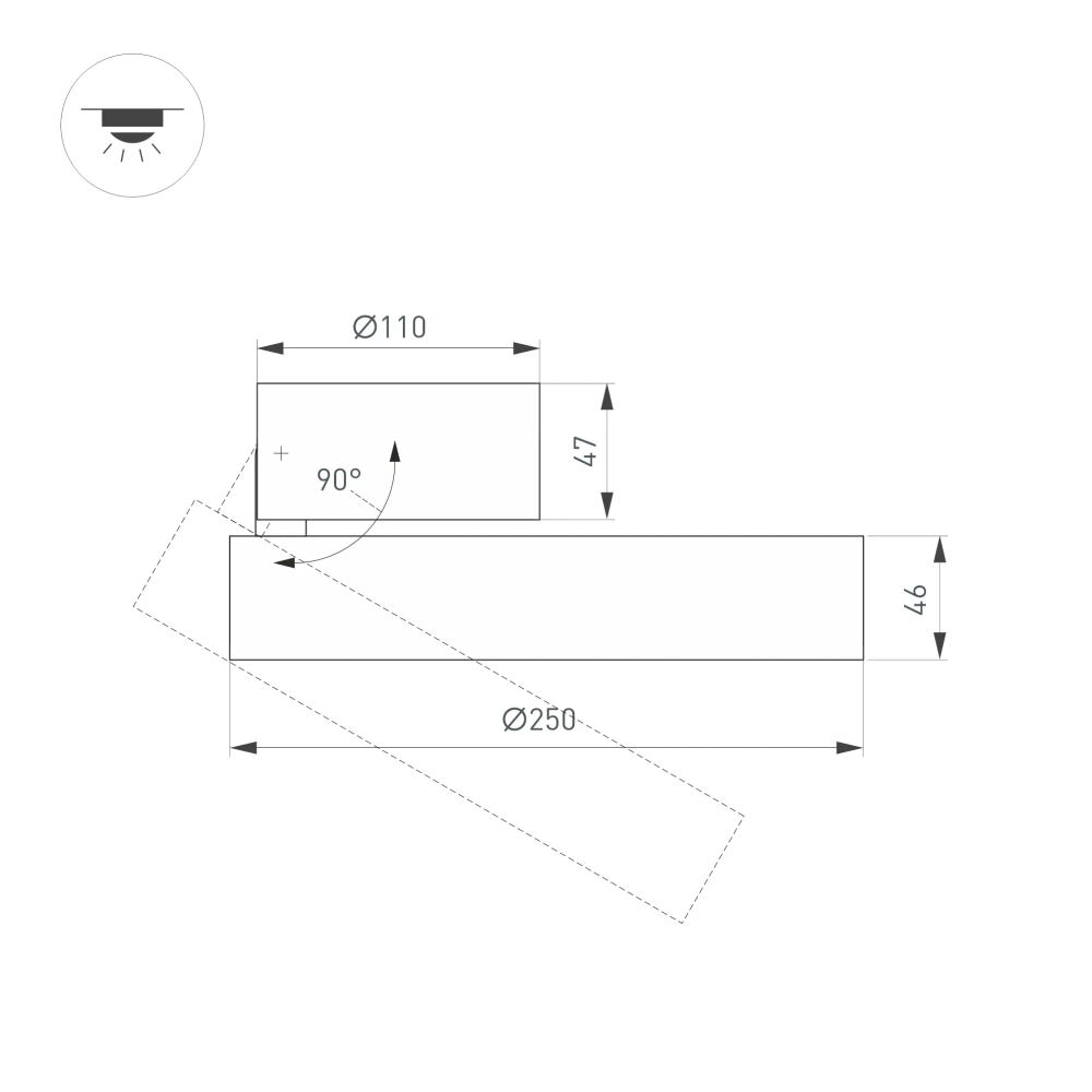 Светильник SP-RONDO-FLAP-R250-30W Warm3000 (BK, 110 deg) (Arlight, IP40 Металл, 3 года) 028172