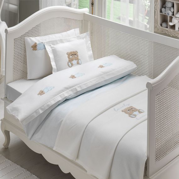 Детское постельное белье LOVELY BEBE голубой сатин делюкс TIVOLYO HOME Турция
