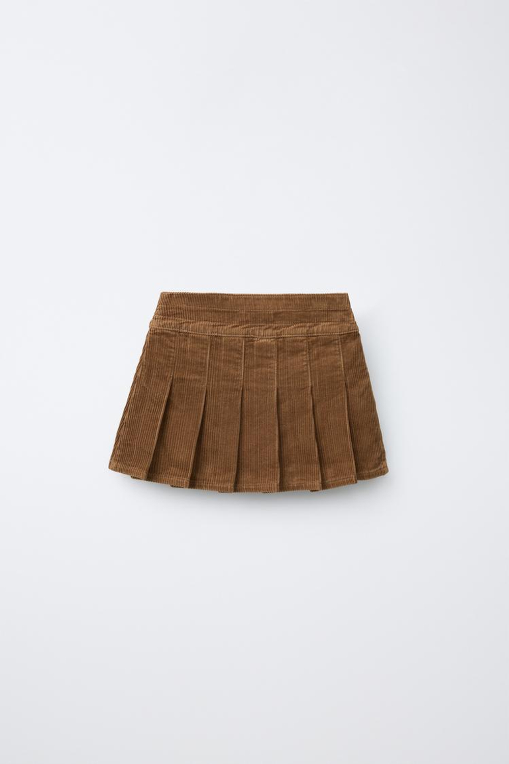 ZARA ВЕЛЬВЕТОВАЯ ЮБКА В СКЛАДКУ, МЯГКИЙ КАШТАНОВЫЙ