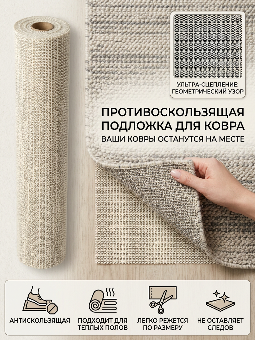 Противоскользящая подложка Antidslip (1.5*50 м)