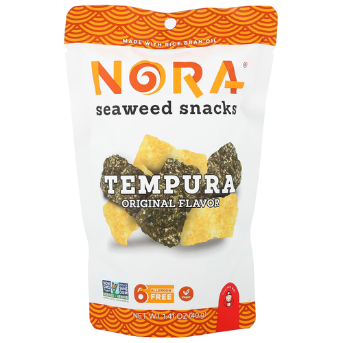Nora Snacks, снеки с морскими водорослями, темпура, оригинальный вкус, 40 г (1,41 унции)
