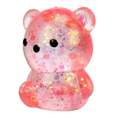 Мякиш с блестками Мишка, 4 цвета микс, с-30392