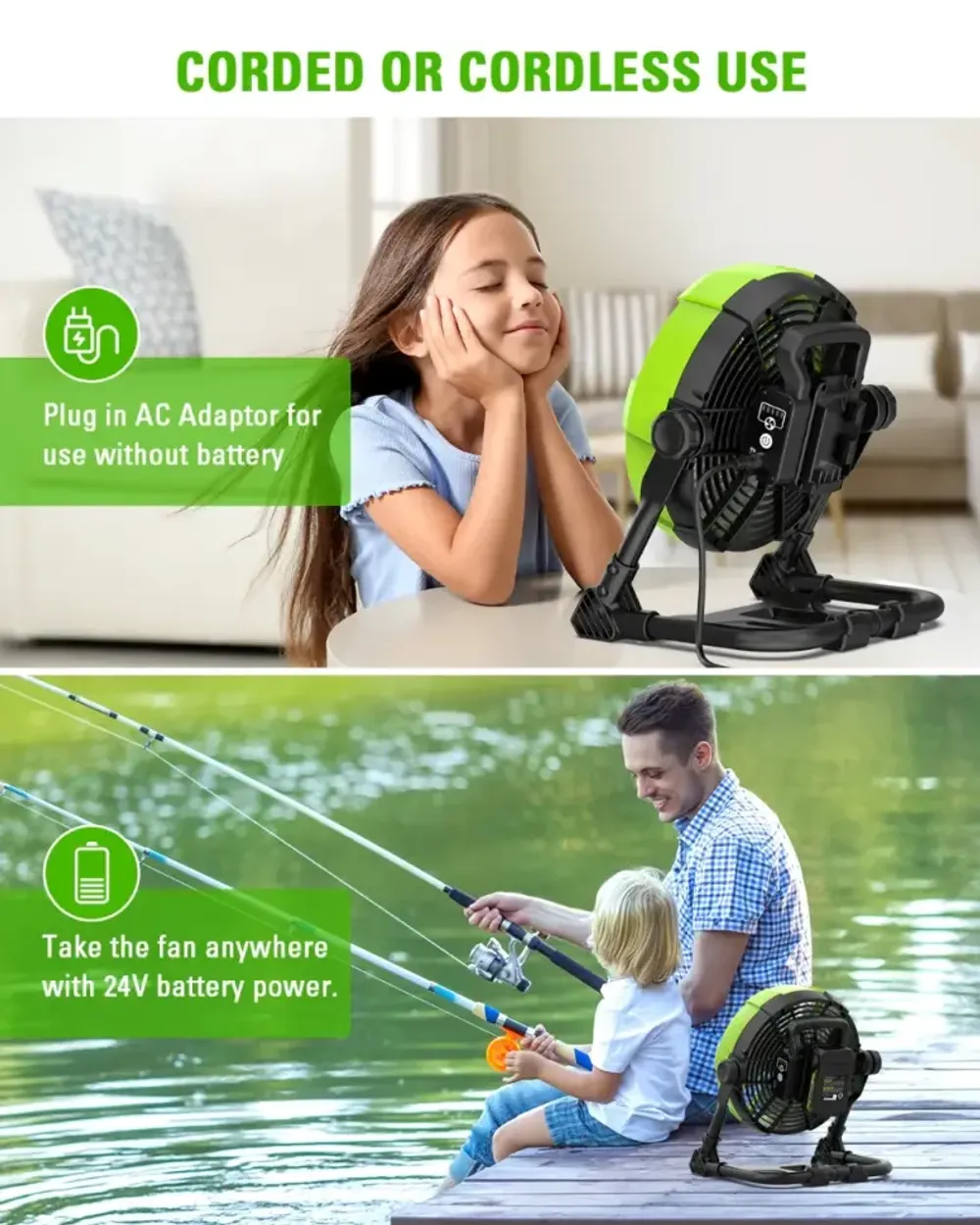 Вентилятор с гибридным питанием Greenworks G24FAN (без АКБ и ЗУ) 3503407