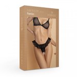 Утонченные черные трусики с доступом и нежной юбочкой Easy to Love (L/XL, 46-48)
