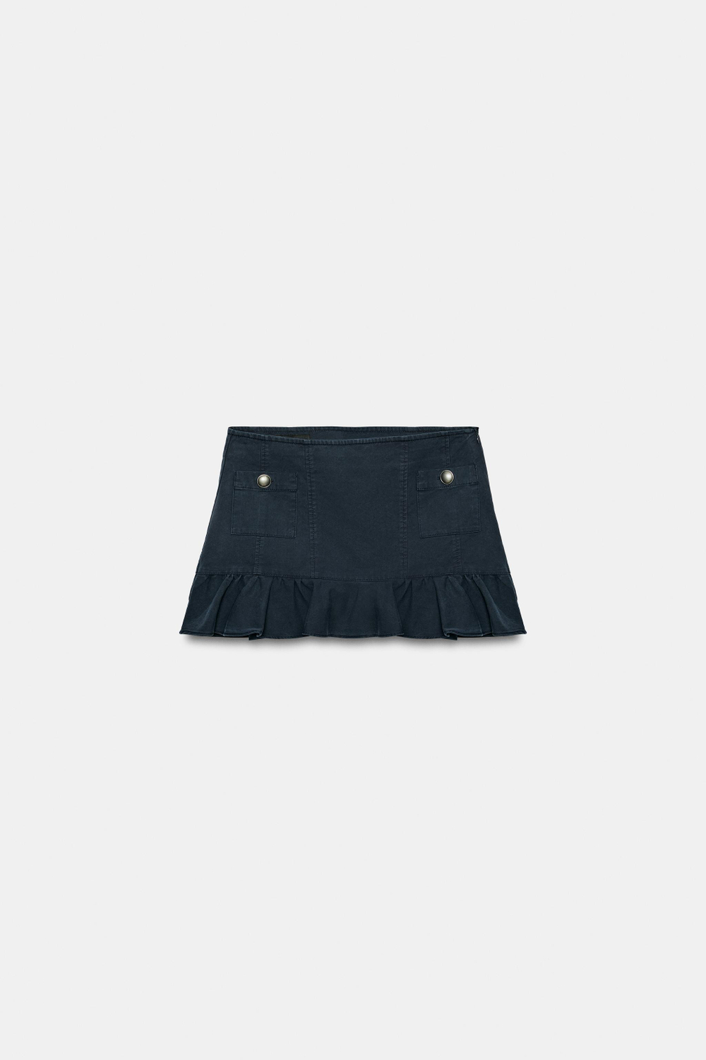 МИНИ-ЮБКА С КАРМАНАМИ И ОБОРОЙ — ZARA