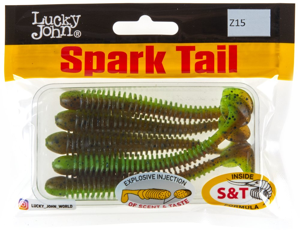 Мягкая съедобная приманка LJ Pro Series Spark Tail 4,0 in (101 мм), цвет Z15, 5шт.