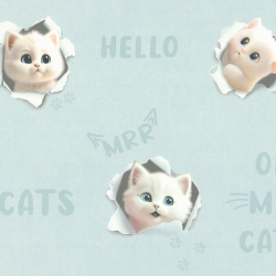 Обои виниловые HC72285-16 PALITRA HOME 3D Cats, сюжетный рисунок размер 1.06 х 10.05 м