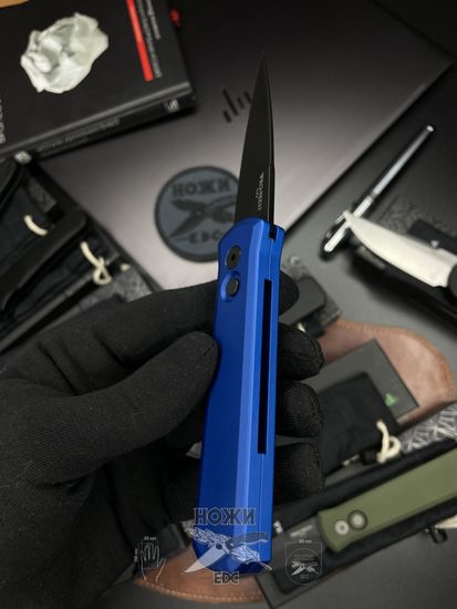 Складной нож Pro-Tech GODSON 721Blue c клинком из стали 154CM, рукоять алюминий