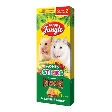Happy Jungle палочки медовый микс для грызунов 3 шт 90 г