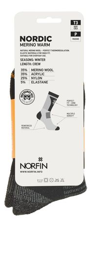 Носки Norfin T3P NORDIC MERINO WARM CREW р.(39-41) M