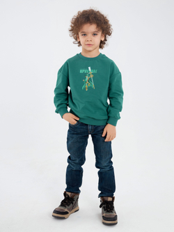 Свитшот детский CROOT Basic Oversize для мальчика, темно-зеленый, хлопок