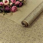 Упаковочная бумага, Крафт 40гр (0,7*10 м) Верже, Рукопись, Черный, 1 шт.