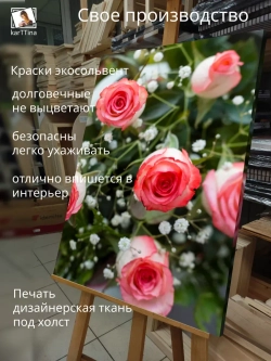 Картина на стену Кустовые розочки 30х40см 1шт.