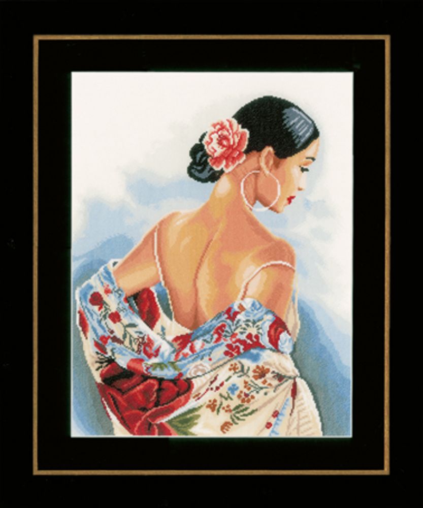 Набор для вышивания нитками Lanarte, Flower scarf, 37х48 см Набор для вышивания нитками Lanarte, Flower scarf, 37х48 см