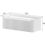 Тумба c раковиной VOI 786-120-MW+782-120-R-MW 120 см, на 1 отверстие, рифленая, MATT WHITE
