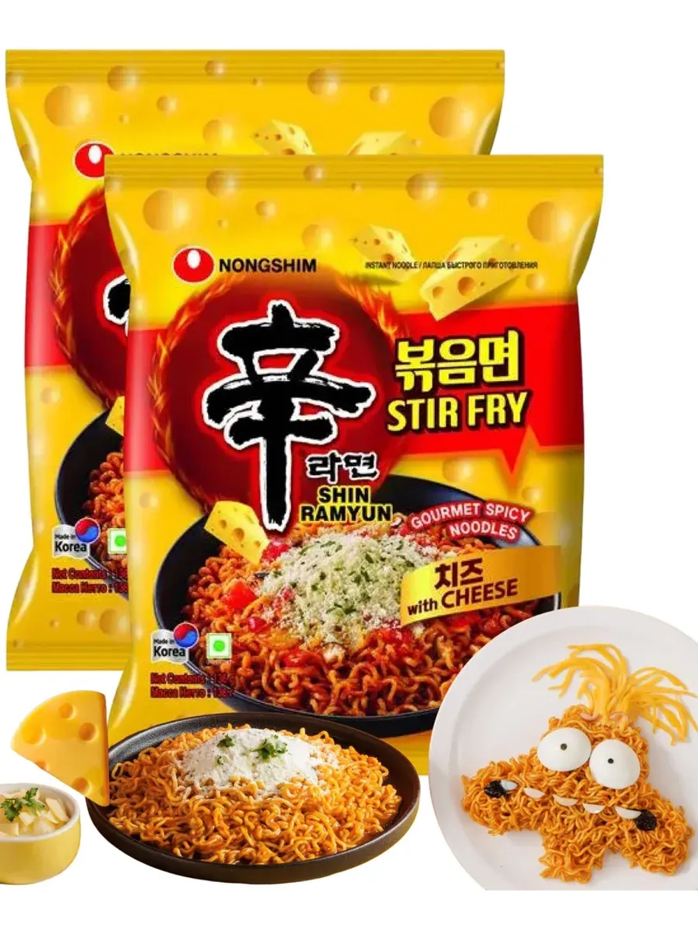 Лапша жареная с сыром Shin Ramyun Stir Fry 136 г * 2 шт