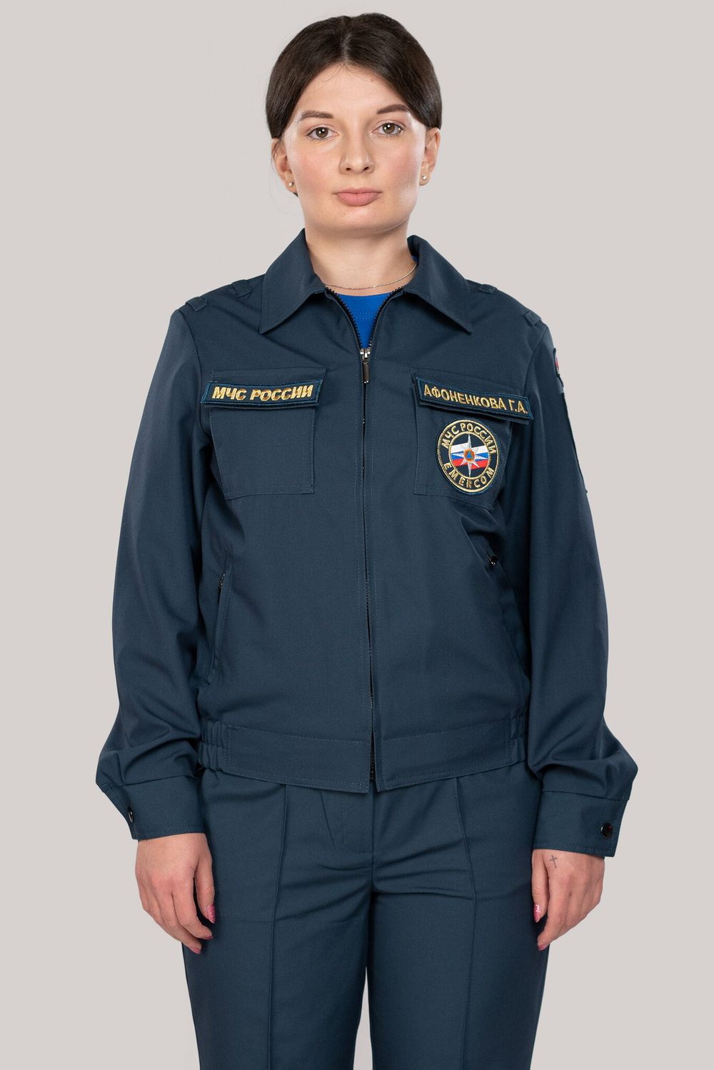 Костюм летний женский МЧС (Патруль-240, серо-синий)