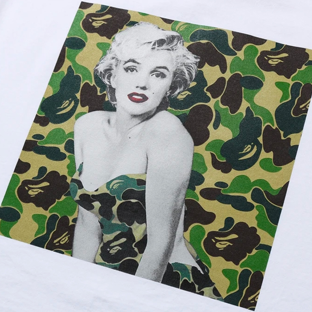 A Bathing Ape A Bathing Ape Bathing Ape X Marilyn Monroe Signature Tee белый