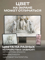 Фотообои 3d в спальню и для зала девушка с волками