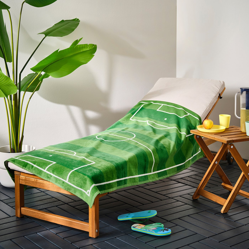IKEA SPORTSLIG  (ИКЕА СПОРТСЛИГ)  -  Полотенце банное - зелёное/футбольное поле 100x150 см