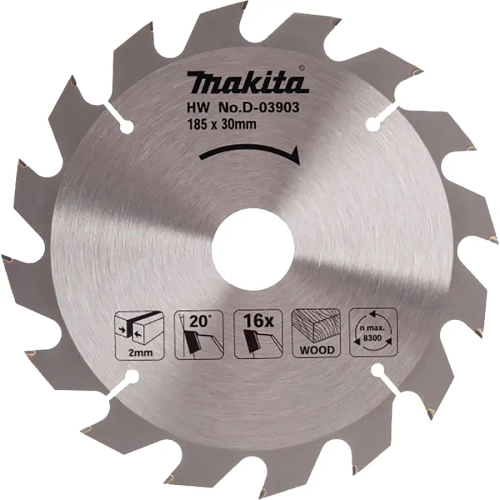 Пильный диск для дерева 185x30/16/20x2x16T Makita D-03903