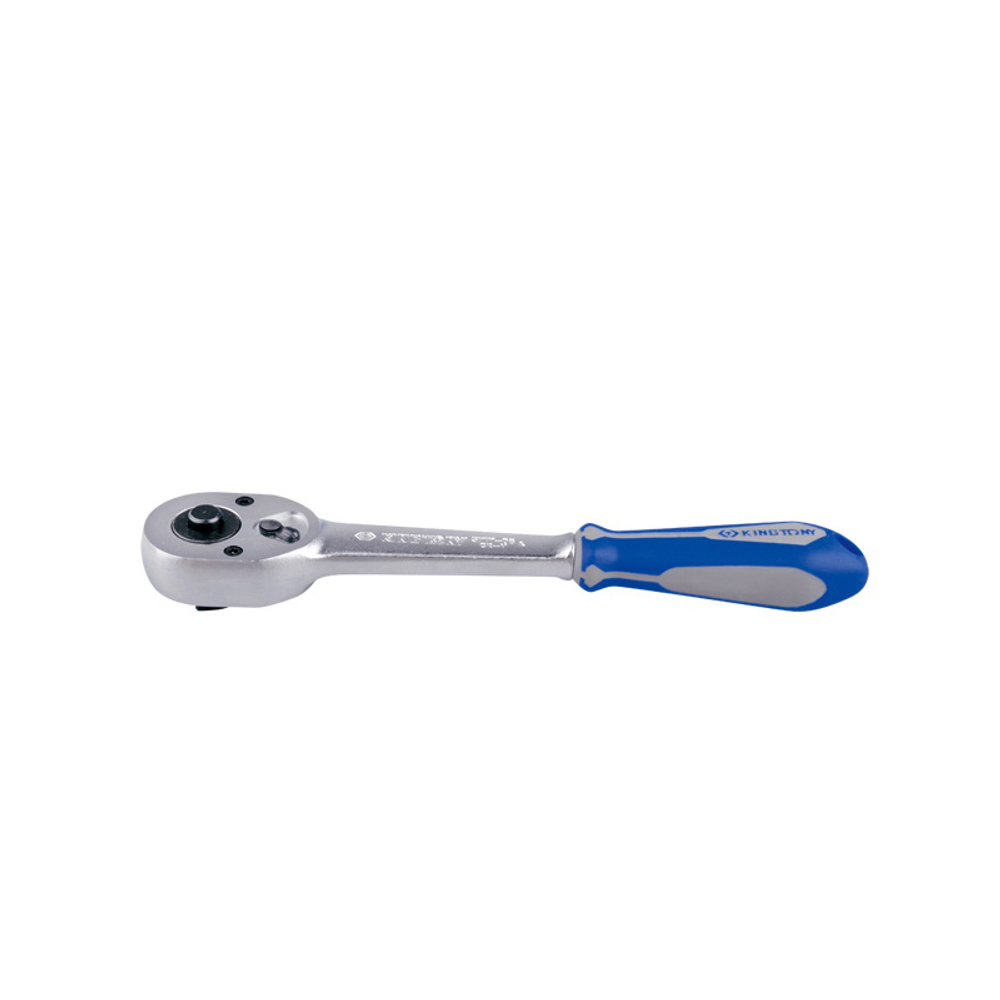 KING TONY (3771-08G) Трещотка 3/8", 200 мм, 32 зубца, флажковая с кнопкой