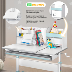 Письменный стол для школьников Ergokids Vancouver BD-620 с полкой-надстройкой