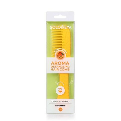 [SOLOMEYA] Арома-расческа гребень для волос с ароматом Манго / Aroma Detangling Hair Comb Mango, 1 шт