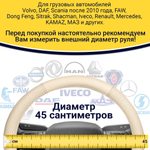 Оплетка на руль грузового автомобиля 45 см (натуральная кожа с перфорированными вставками, бежевый) [3809 Beige]