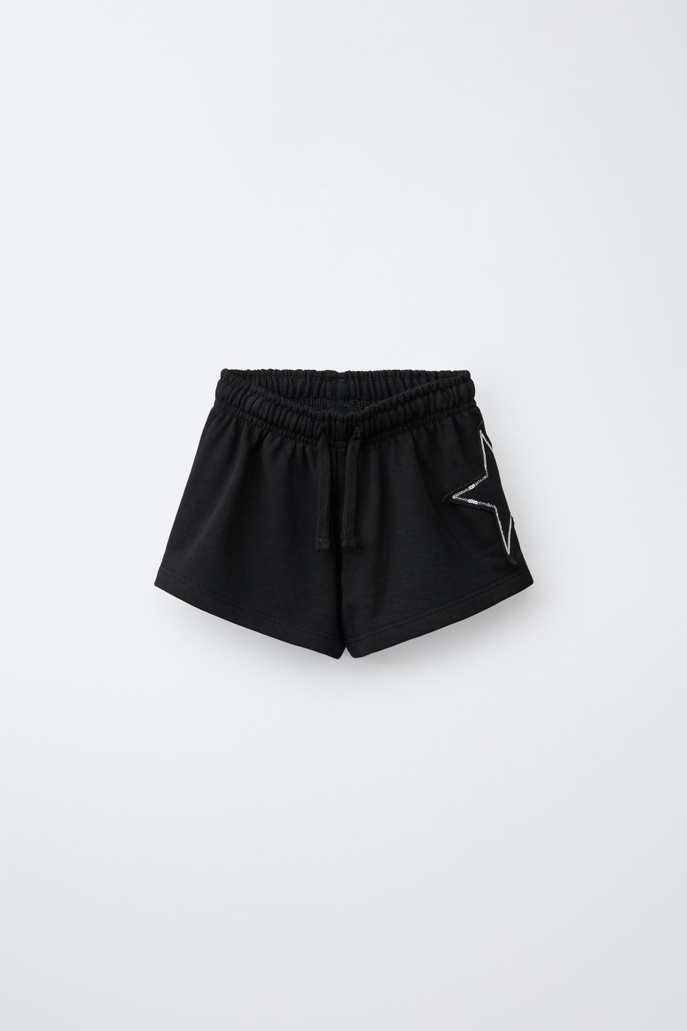 ZARA ШОРТЫ С НОМЕРОМ И ПАЙЕТКАМИ, ЧЕРНЫЙ