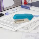 Степлер №24/6, 26/6 BRAUBERG "ADVANCED", до 20 листов, с антистеплером, голубой, 228749