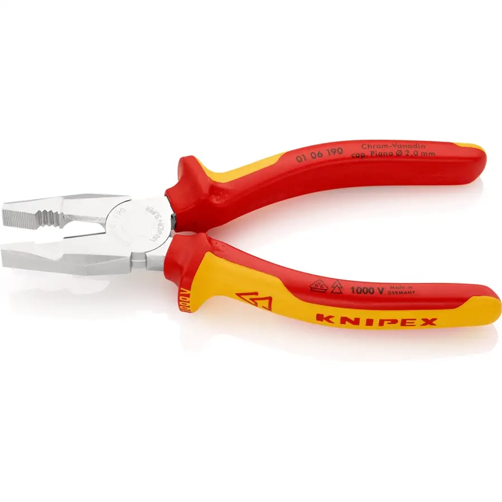 Плоскогубцы комбинированные хромированные 190 мм Knipex 01 06 190