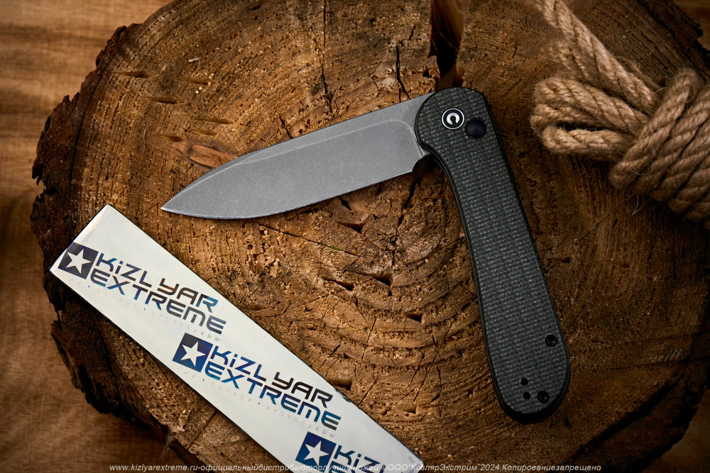 Нож Civivi BL Elementum C2103C сталь 14C28N Gray StoneWash рукоять Dark Green Micarta
