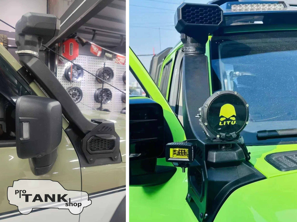 Шноркель (Wrangler style) TANK 300 + крепление для доп.света